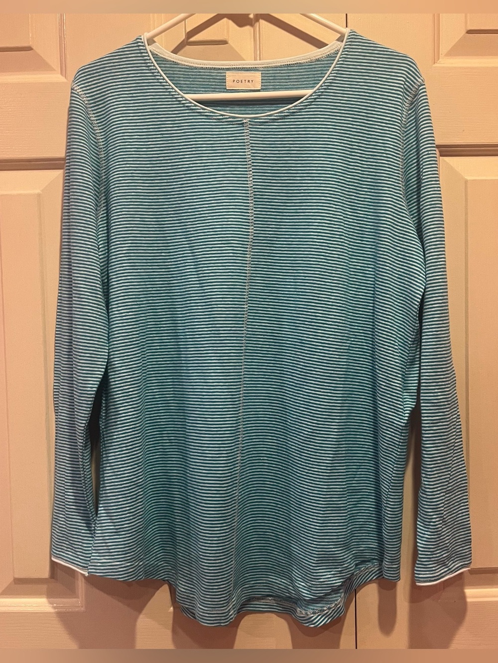 Poetry Striped Hemp & Organic Cotton Lightweight Top Sz 10